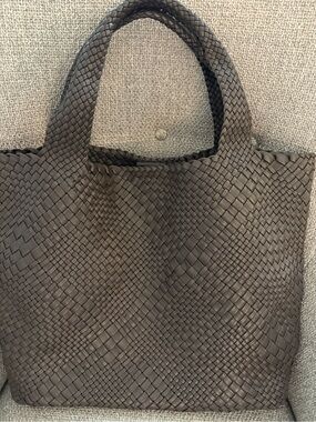 Ann Mashburn handwoven Large Mercato Tote in Dk Brown Leather NWT!